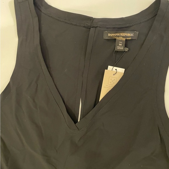 BANANA Republic Black active jumpsuit sleeveless V neck Pantsuit Med Tall - Picture 4 of 7